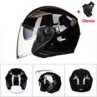 Moto Half Face Double Lens Helmet - Blue Force Sports