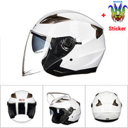Moto Half Face Double Lens Helmet - Blue Force Sports
