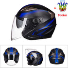 Moto Half Face Double Lens Helmet - Blue Force Sports