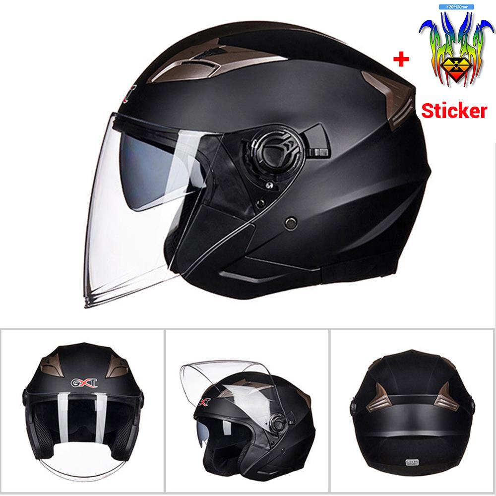 Moto Half Face Double Lens Helmet - Blue Force Sports