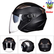 Moto Half Face Double Lens Helmet - Blue Force Sports