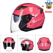 Moto Half Face Double Lens Helmet - Blue Force Sports