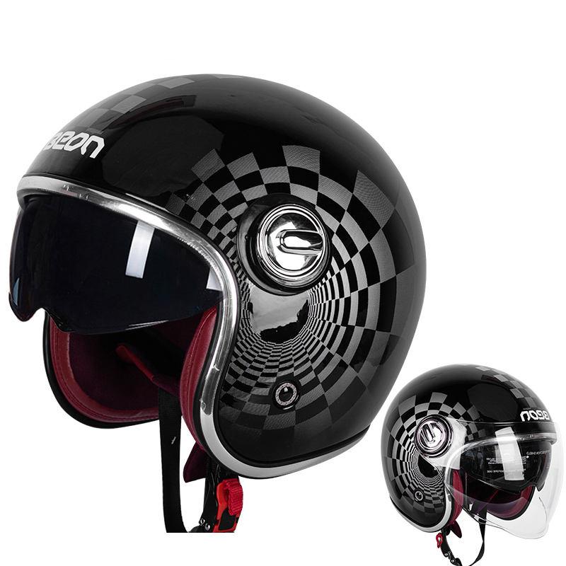 Retro Moto Helmet - Blue Force Sports
