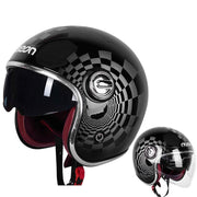 Retro Moto Helmet - Blue Force Sports