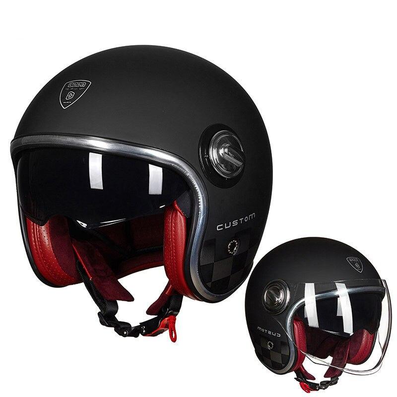 Retro Moto Helmet - Blue Force Sports