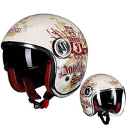 Retro Moto Helmet - Blue Force Sports
