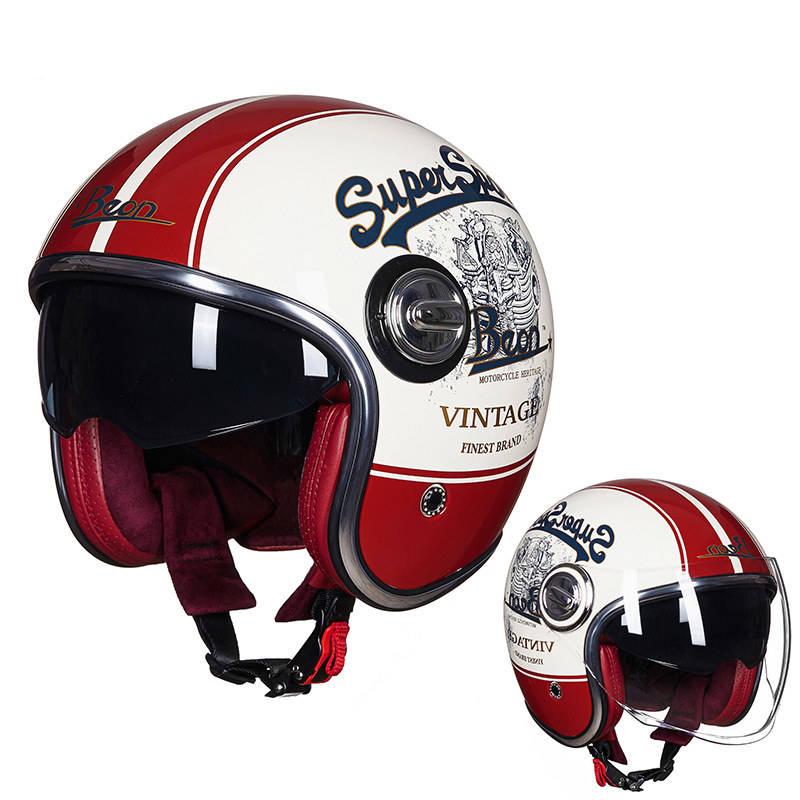 Retro Moto Helmet - Blue Force Sports