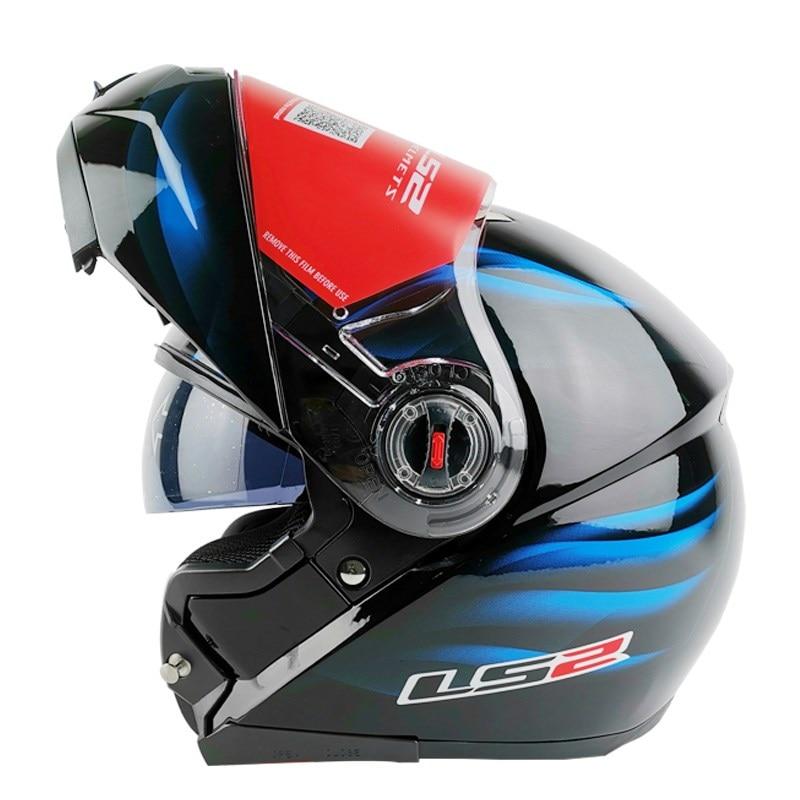 Motorcycle Flip Up Helmet with Dual Visor - Blue Force Sports