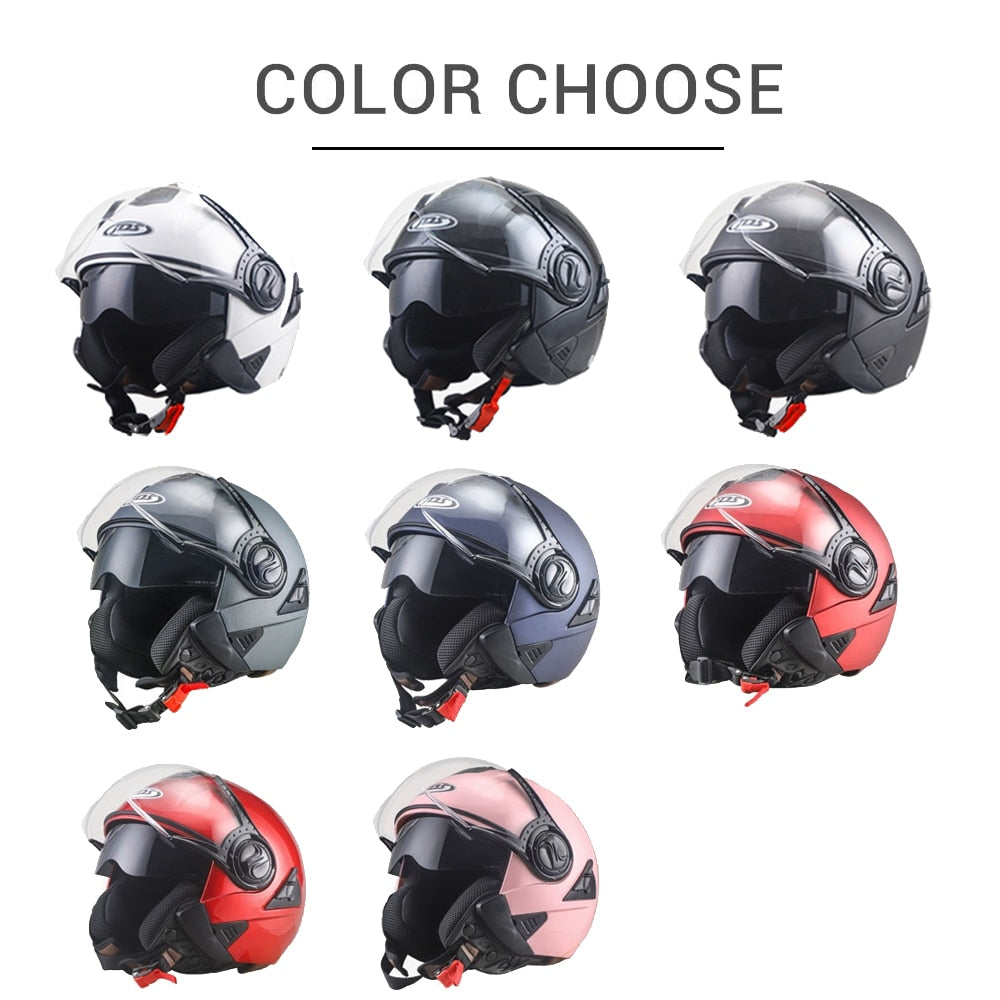 Motorcycle Double Lens Helmet - Blue Force Sports