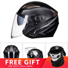Motorcycle Double Lens Helmet - Blue Force Sports