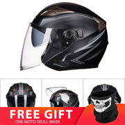 Motorcycle Double Lens Helmet - Blue Force Sports