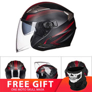 Motorcycle Double Lens Helmet - Blue Force Sports