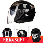Motorcycle Double Lens Helmet - Blue Force Sports