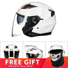 Motorcycle Double Lens Helmet - Blue Force Sports