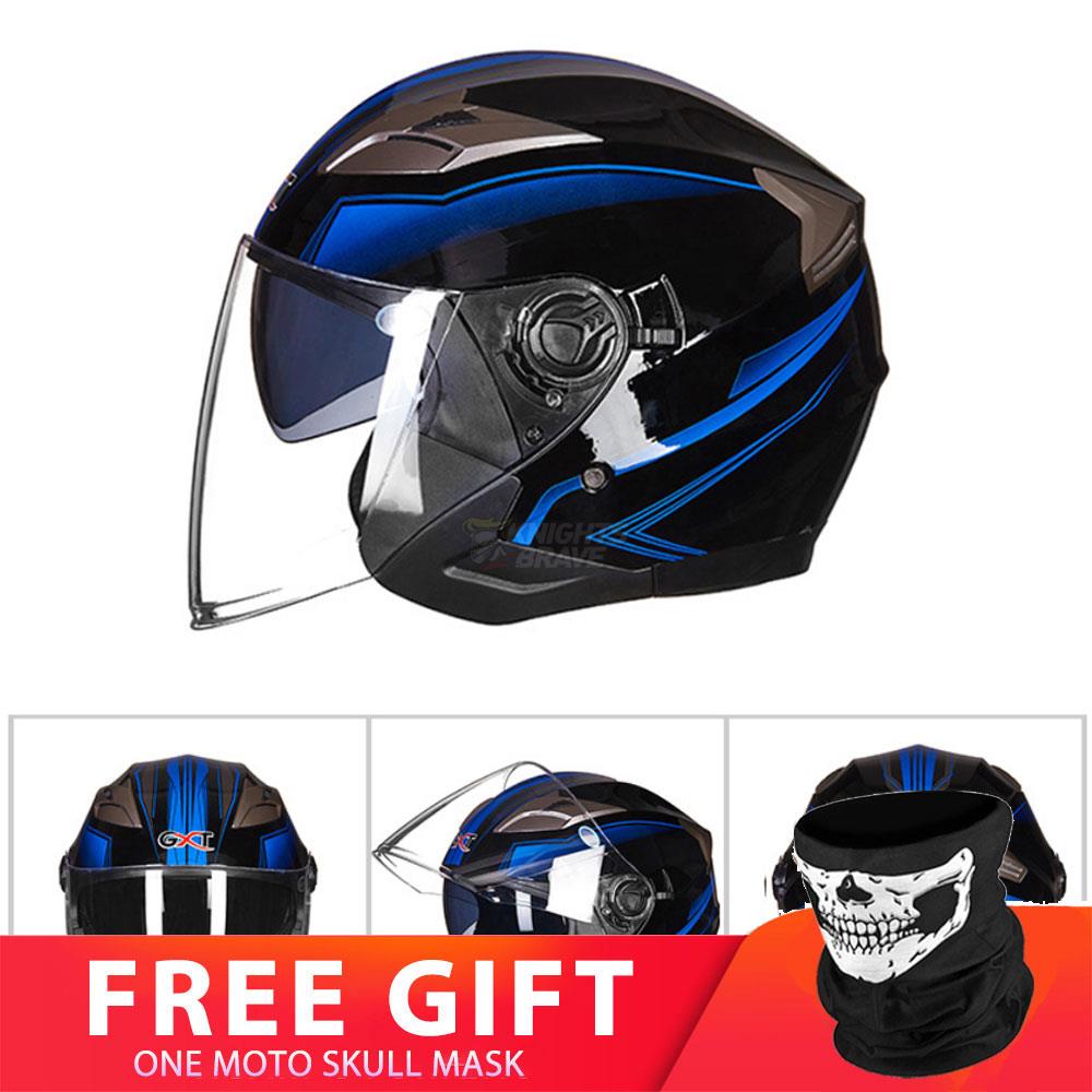 Motorcycle Double Lens Helmet - Blue Force Sports