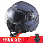 Motorcycle Double Lens Helmet - Blue Force Sports