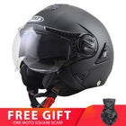 Motorcycle Double Lens Helmet - Blue Force Sports