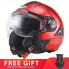 Motorcycle Double Lens Helmet - Blue Force Sports