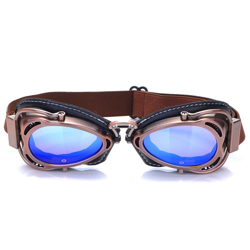 MTB Motorcycle Vintage Goggles - Blue Force Sports