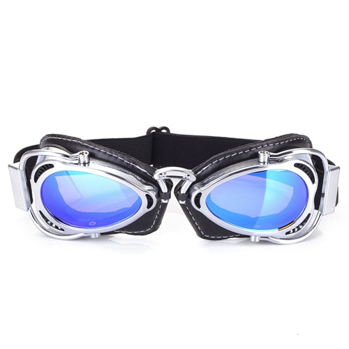 MTB Motorcycle Vintage Goggles - Blue Force Sports
