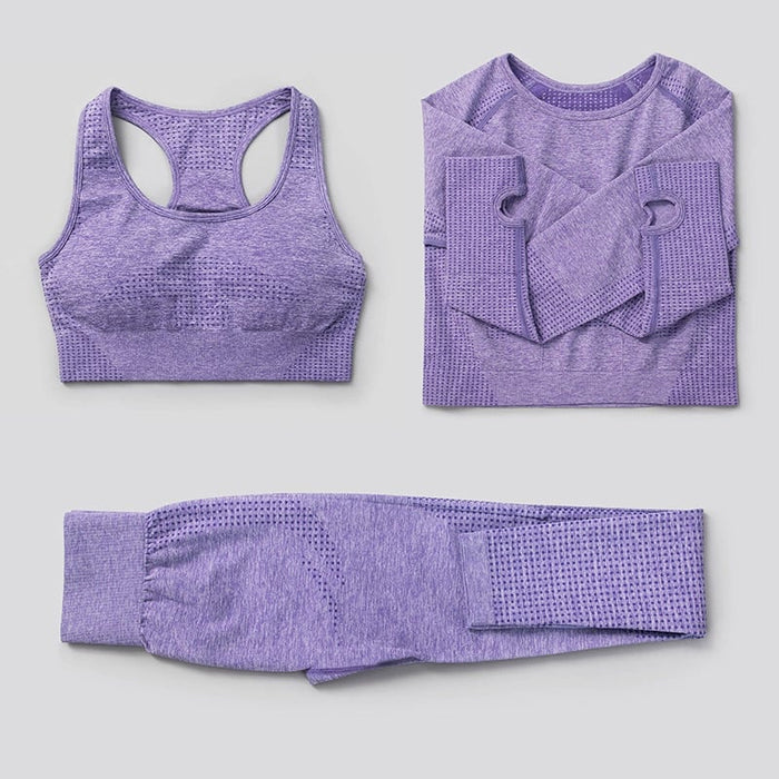 Elastic Seamless Yoga Set for Women - Blue Force Sports