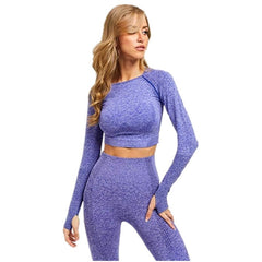 Elastic Seamless Yoga Set for Women - Blue Force Sports