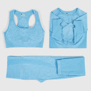 Elastic Seamless Yoga Set for Women - Blue Force Sports