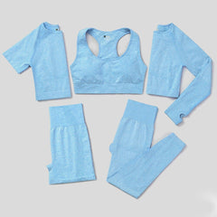 Elastic Seamless Yoga Set for Women - Blue Force Sports