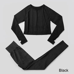 Elastic Seamless Yoga Set for Women - Blue Force Sports
