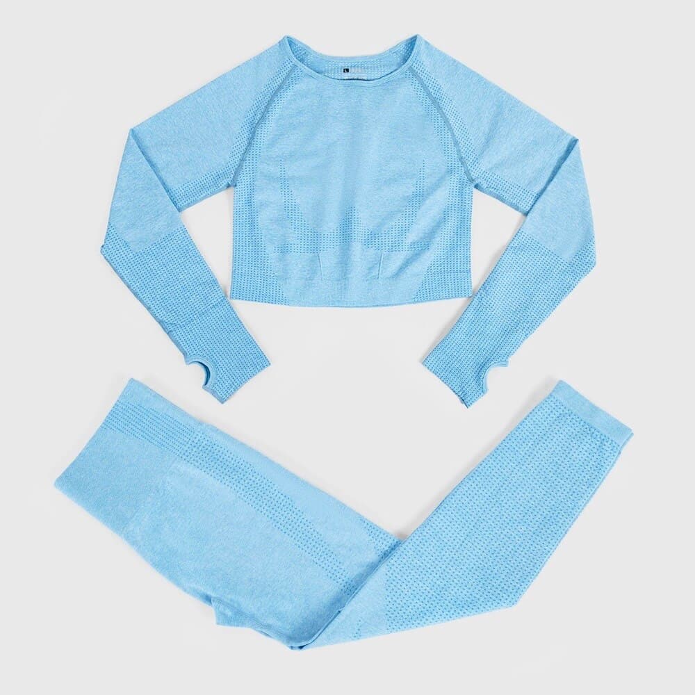 Elastic Seamless Yoga Set for Women - Blue Force Sports
