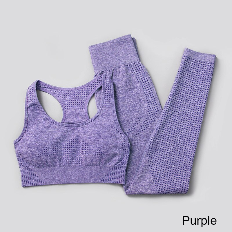 Elastic Seamless Yoga Set for Women - Blue Force Sports