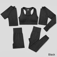 Elastic Seamless Yoga Set for Women - Blue Force Sports