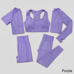 Elastic Seamless Yoga Set for Women - Blue Force Sports