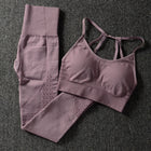 Women's Solid Color Sports Bra and Leggings Set - Blue Force Sports