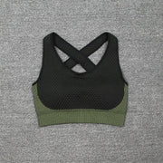 Women's Crop Top And Push Up Leggings - Blue Force Sports