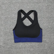 Women's Crop Top And Push Up Leggings - Blue Force Sports
