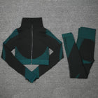 Women's Crop Top And Push Up Leggings - Blue Force Sports