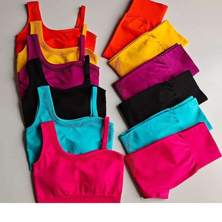 Solid Color Seamless Yoga Set for Women - Blue Force Sports