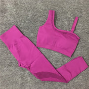 Solid Color Seamless Yoga Set for Women - Blue Force Sports