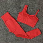 Solid Color Seamless Yoga Set for Women - Blue Force Sports