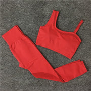 Solid Color Seamless Yoga Set for Women - Blue Force Sports