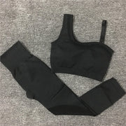 Solid Color Seamless Yoga Set for Women - Blue Force Sports
