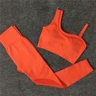 Solid Color Seamless Yoga Set for Women - Blue Force Sports