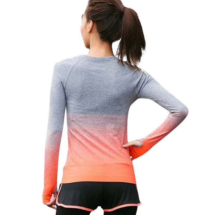 Women's Breathable Gradient Quick Dry Top - Blue Force Sports