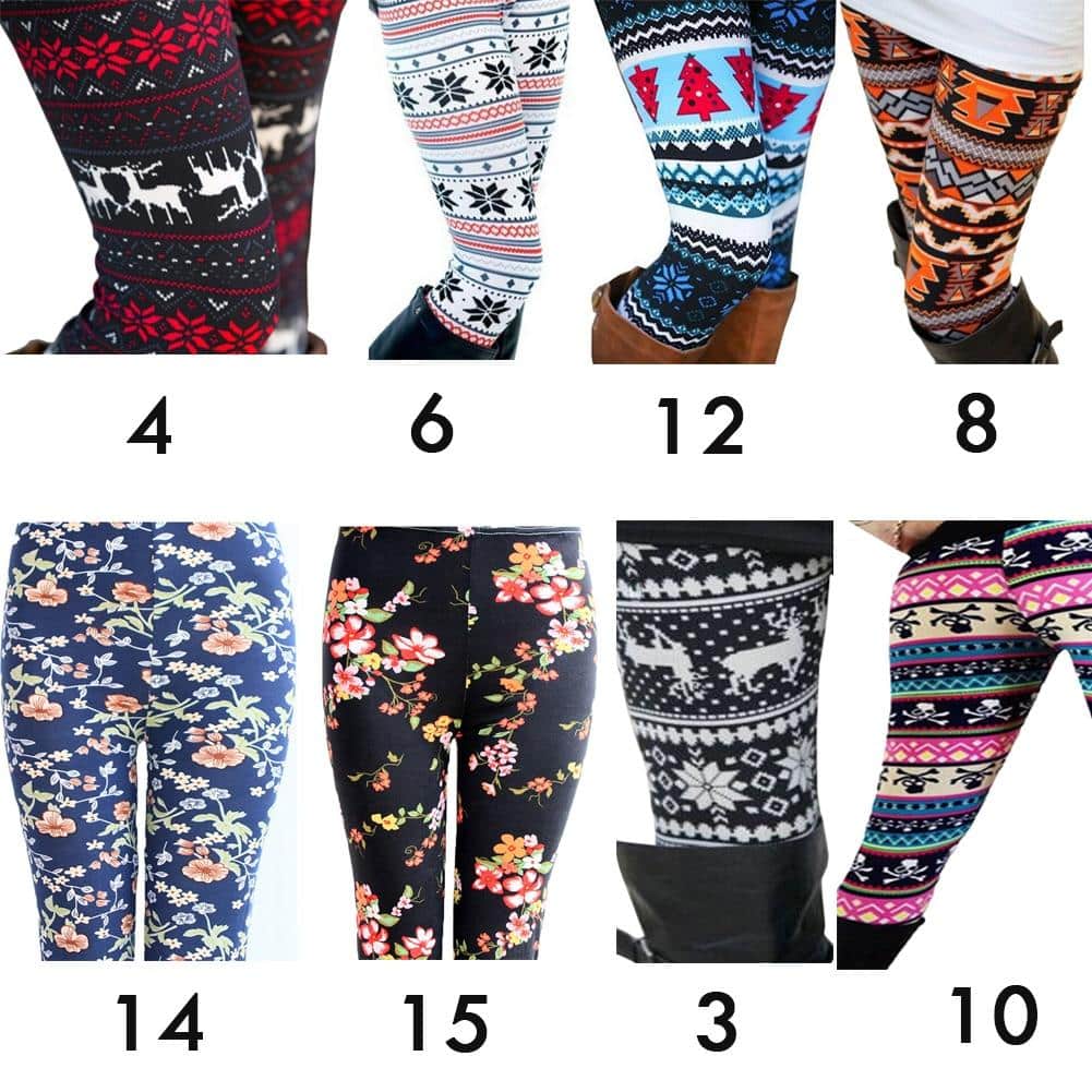 Women's High Waisted Leggings with Christmas Print - Blue Force Sports