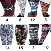 Women's High Waisted Leggings with Christmas Print - Blue Force Sports