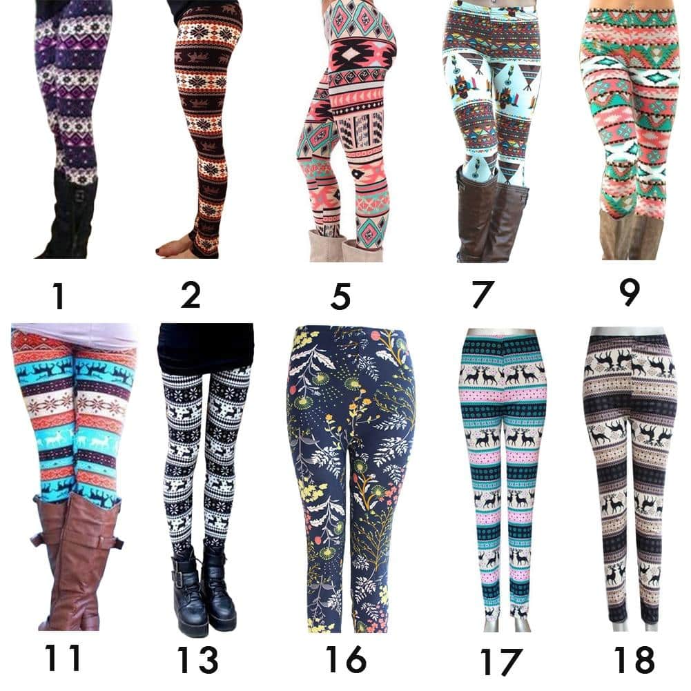 Women's High Waisted Leggings with Christmas Print - Blue Force Sports