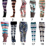 Women's High Waisted Leggings with Christmas Print - Blue Force Sports