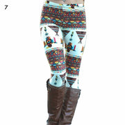 Women's High Waisted Leggings with Christmas Print - Blue Force Sports