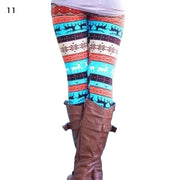 Women's High Waisted Leggings with Christmas Print - Blue Force Sports